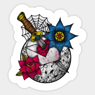 Awesome Dagger In The Heart Graphic Knife Artistic Sticker
